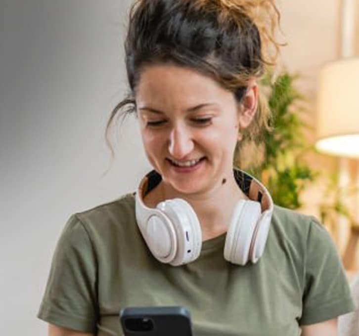 Woman-listening-home