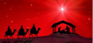 nativity scene tree wise men in the desert illustration id880379434 1